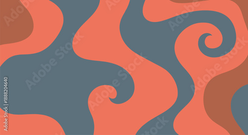 Retro swirl pattern in bold neon colors for vintage inspired designs
