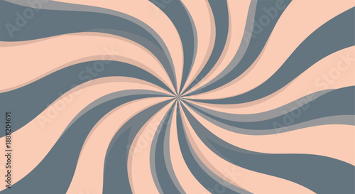 Abstract geometric spiral design with optical illusion effect in pastel tones