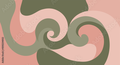 Abstract curved pattern with organic flowing shapes in earth tones