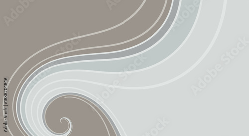 Elegant abstract swirl background with curved lines in muted tones