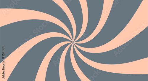 Retro spiral pattern with orange and gray twisted swirl