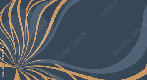 Abstract dynamic wave background with curved lines in blue and orange