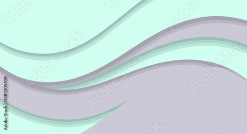Abstract pastel wave pattern on soft mint and gray background