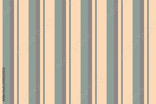 Costume texture lines background, relief vertical vector pattern. Japan stripe fabric textile seamless in peach puff and cyan colors.