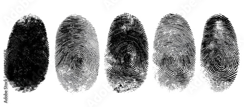 Abstract fingerprint brush ink pattern set isolated background. grunge hand fingerprint mark illustration overlay texture and creative art print.