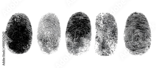 Abstract fingerprint brush ink pattern set isolated background. grunge hand fingerprint mark illustration overlay texture and creative art print.