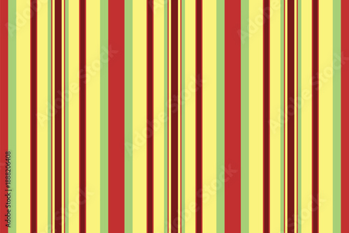 Tictorian pattern vertical lines, customizable texture vector seamless. Mreation textile fabric background stripe in red and yellow colors.