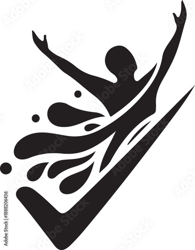 Stylized vector silhouette of a majestic mountain range under a starry night sky, evoking adventure, nature, and tranquility. Scenic background for travel and outdoors.