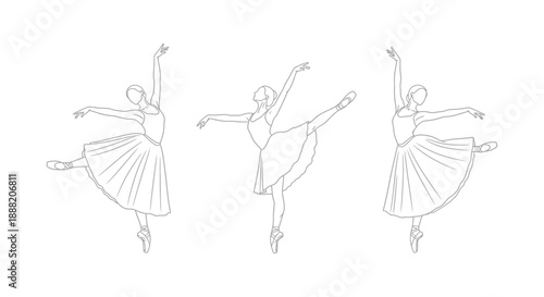 ballet dancers performing classical poses en pointe showcasing elegant graceful movement for dance school advertising and cultural event promotions