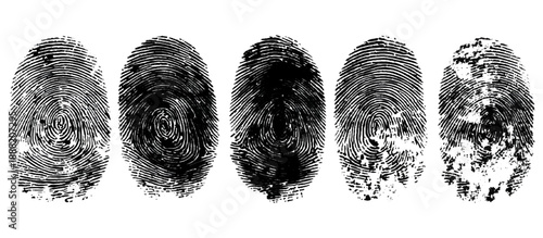 Abstract fingerprint brush ink pattern set isolated background. grunge hand fingerprint mark illustration overlay texture and creative art print.