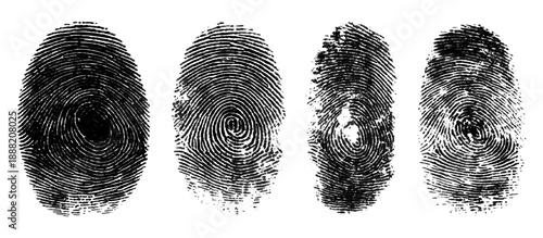 Abstract fingerprint brush ink pattern set isolated background. grunge hand fingerprint mark illustration overlay texture and creative art print.