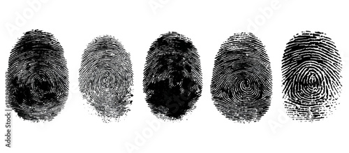 Abstract fingerprint brush ink pattern set isolated background. grunge hand fingerprint mark illustration overlay texture and creative art print.