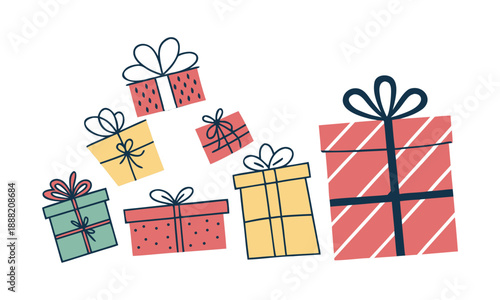 Flat vector gift packaging illustration for ecommerce 
, easily editable. 