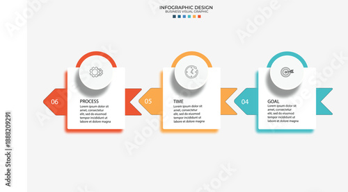 Adobe Illustrator ATimeline infographics. Timeline with 3 icons process, time , goal . Vector line infographic element.epsrtwork