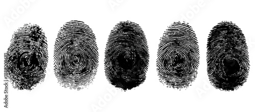 Abstract fingerprint brush ink pattern set isolated background. grunge hand fingerprint mark illustration overlay texture and creative art print.