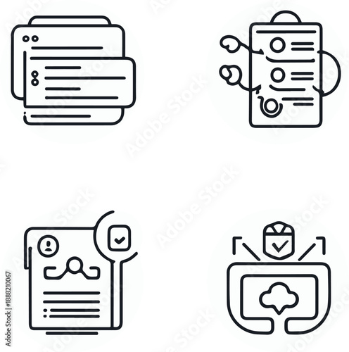 enable alerts, disable alerts, custom alerts, priority alerts, clean black and white line art, vector style, consistent stroke width