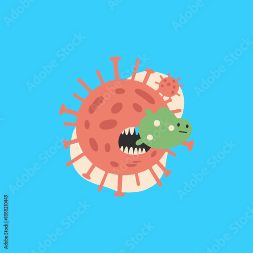 Parasite mutation icon logo flat vector design
