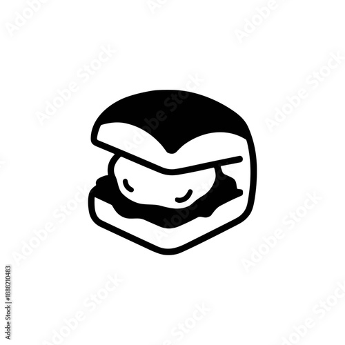 Mini burger icon logo flat vector design