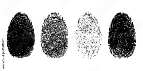 Abstract fingerprint brush ink pattern set isolated background. grunge hand fingerprint mark illustration overlay texture and creative art print.