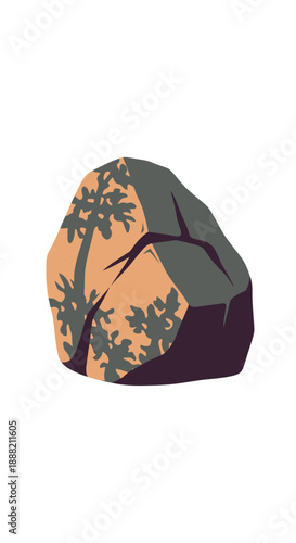 Mountain Stone Icon with Sun Dappled Autumn Glow and Softness.