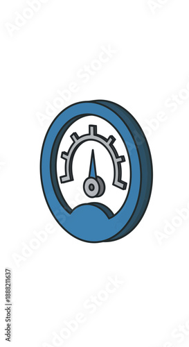 Professional 3D Barometer Icon for Atmospheric Pressure Monitoring Globally.