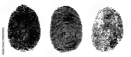 Abstract grunge fingerprint set texture background design. grungy ink fingerprint rough dirty and identity pattern vector illustration bundle.