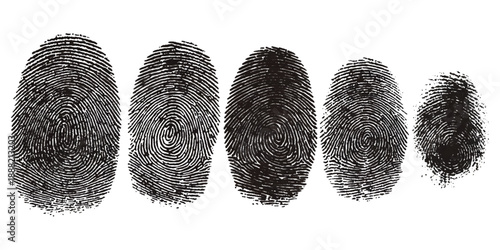 Abstract grunge fingerprint set texture background design. grungy ink fingerprint rough dirty and identity pattern vector illustration bundle.