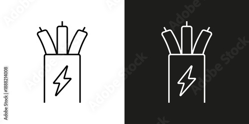 Electric cable - vector editable line icon.