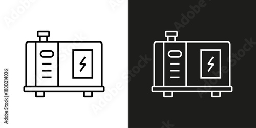 Electricity Generator or transformer - vector editable line icon.