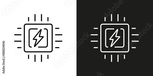Electric Power distribution box - vector editable line icon.