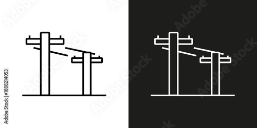 Electricity power lines - vector editable line icon.