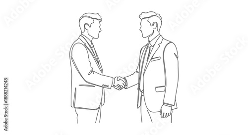business handshake between two professional men in suits symbolizing a successful deal agreement and corporate partnership for strategic collaboration