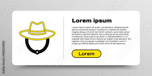 Line Western cowboy hat icon isolated on white background. Colorful outline concept. Vector