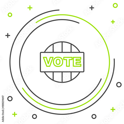 Line Vote icon isolated on white background. Colorful outline concept. Vector