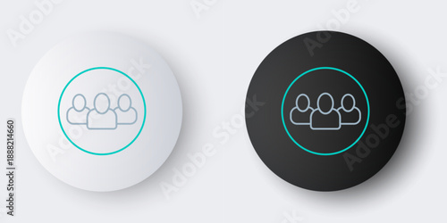 Line Project team base icon isolated on grey background. Business analysis and planning, consulting, team work, project management. Colorful outline concept. Vector