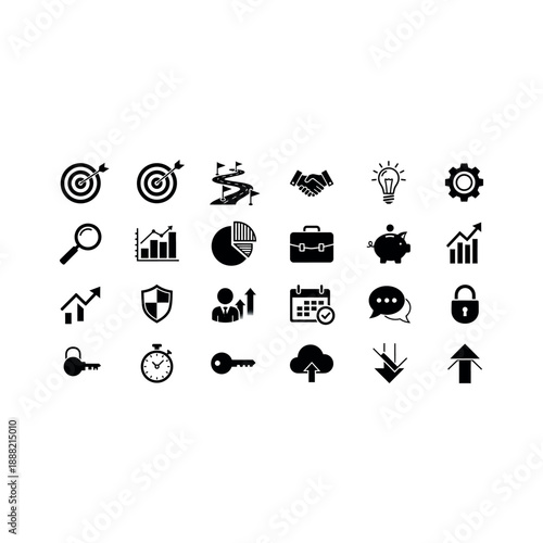 Business icons for finance, growth, and management