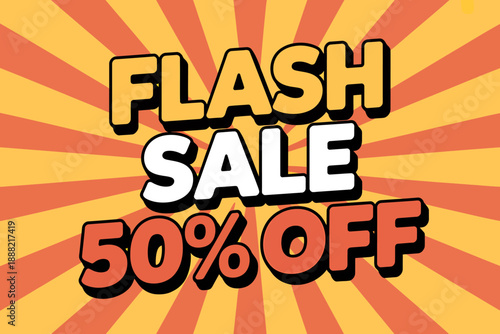 Vibrant Flash Sale Banner with 50 Percent Discount Offer