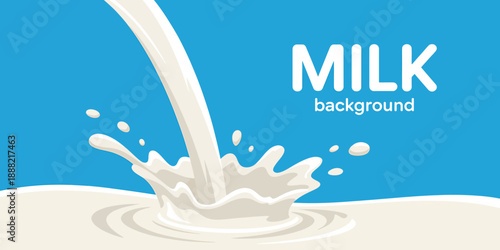 Milk Splash Illustration Background for Design and Marketing