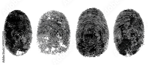 Abstract grunge fingerprint set texture background design. grungy ink fingerprint rough dirty and identity pattern vector illustration bundle.