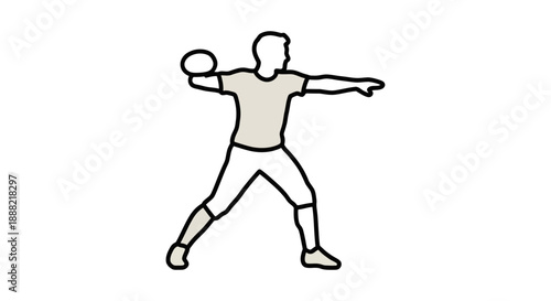 discus thrower preparing to launch a discus during track and field training representing athletic performance and sports competition concepts