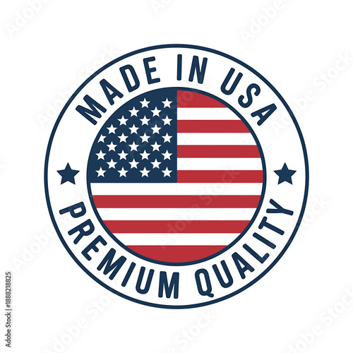 Made in USA Premium Quality Stamp with American Flag