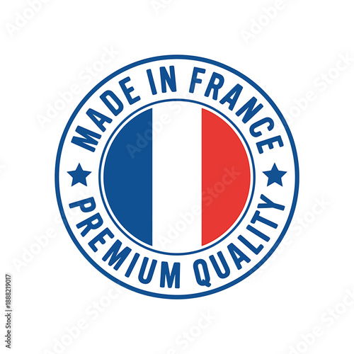 French Flag Premium Quality Made in France Label Stamp