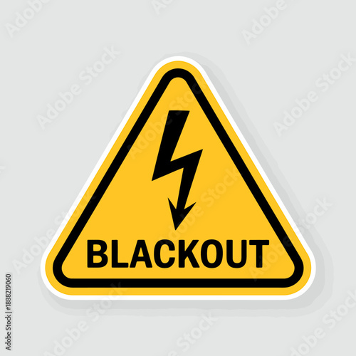 Warning Sign Blackout Alert Electric Hazard Symbol Sticker