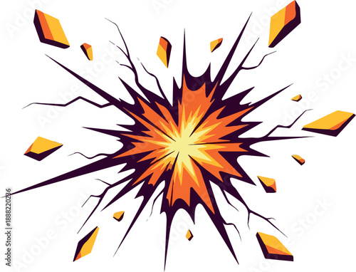 Explosive Burst A Vibrant Illustration of Energy and Force, Bursting with Dynamic Detail