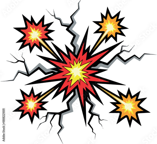 Explosive Burst A Graphic Depiction of a Dynamic and Energetic Explosion Concept