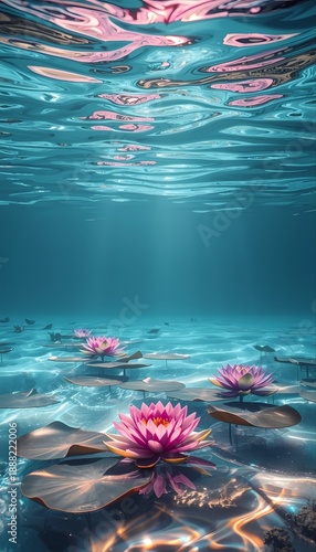 Calm Crystal-Clear Lagoon with Underwater Gradients

