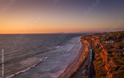 Photography Pacific Surfliner Train in Del Mar, California