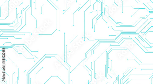 Circuit board pattern isolated on transparent background with blue lines design