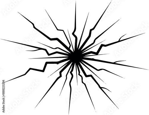 Graphic Representation of a Burst or Crack, Suitable for Design or Symbolic Use