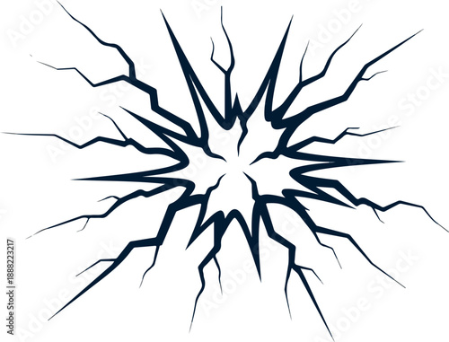Crack Explosion Vector Illustration Shattered Surface Design for Graphic Projects